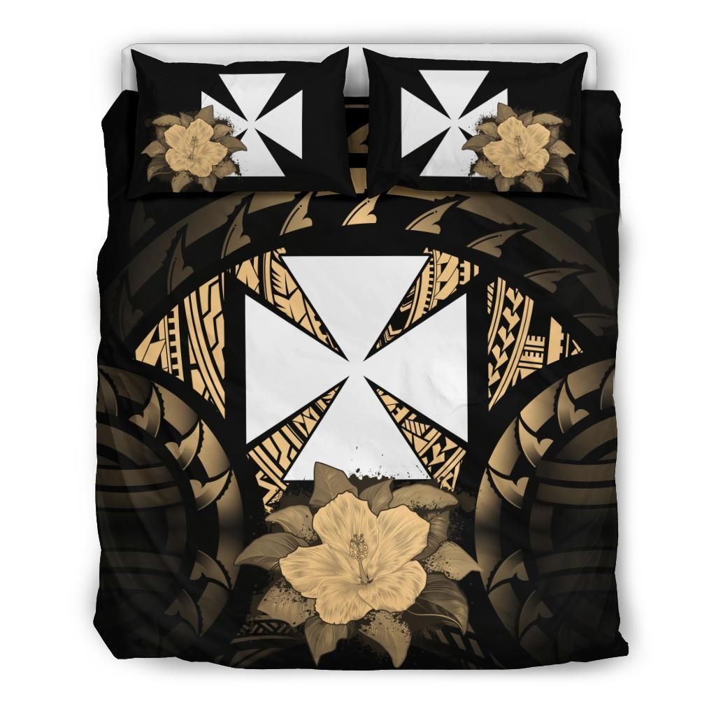 Wallis And Futuna Gold Hibiscus Bedding Set