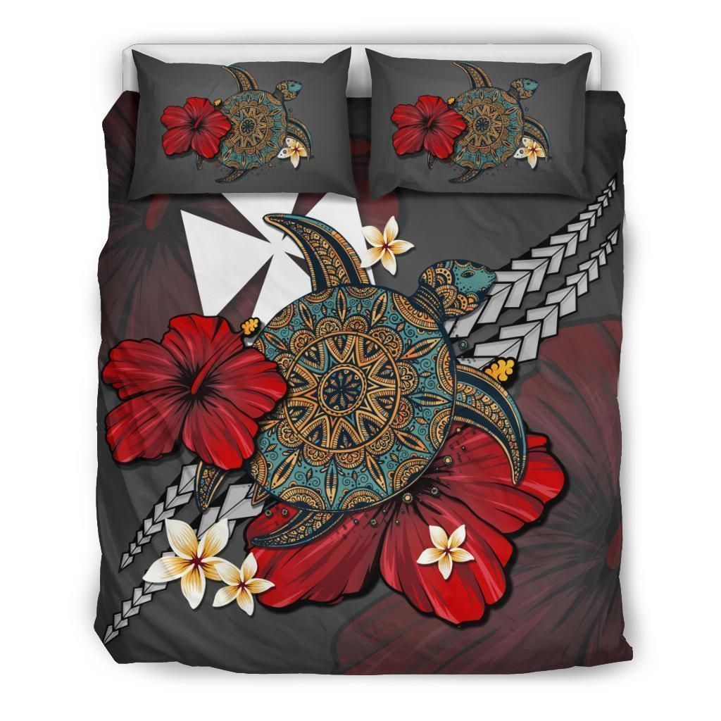 Wallis And Futuna Gray Turtle Tribal Bedding Set