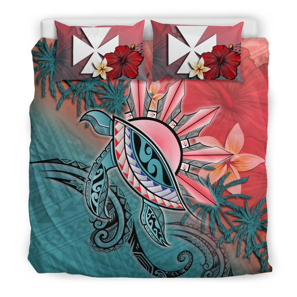 Wallis And Futuna Paisley Turtle Tropical Flower Bedding Set