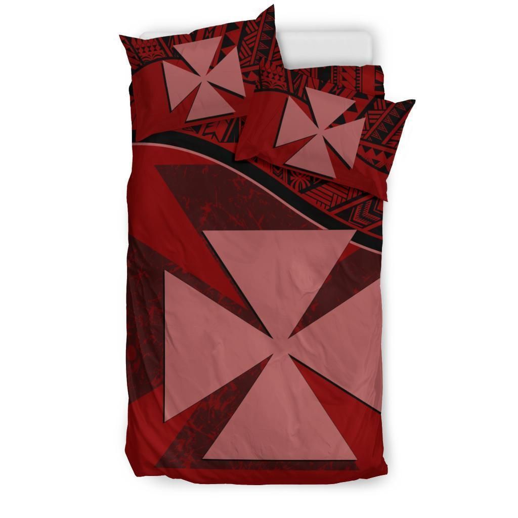 Wallis And Futuna Red And Black Bedding Set
