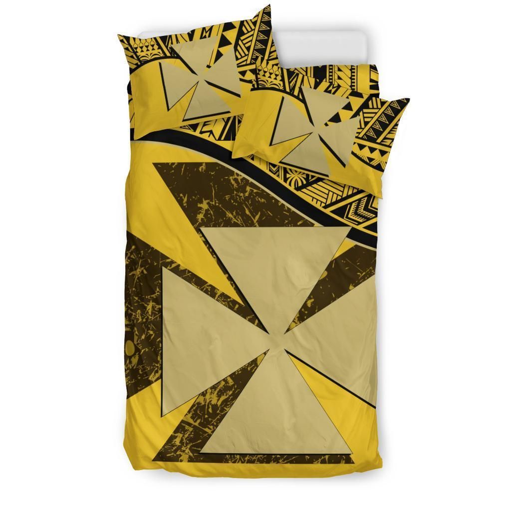 Wallis And Futuna Yellow And Black Bedding Set