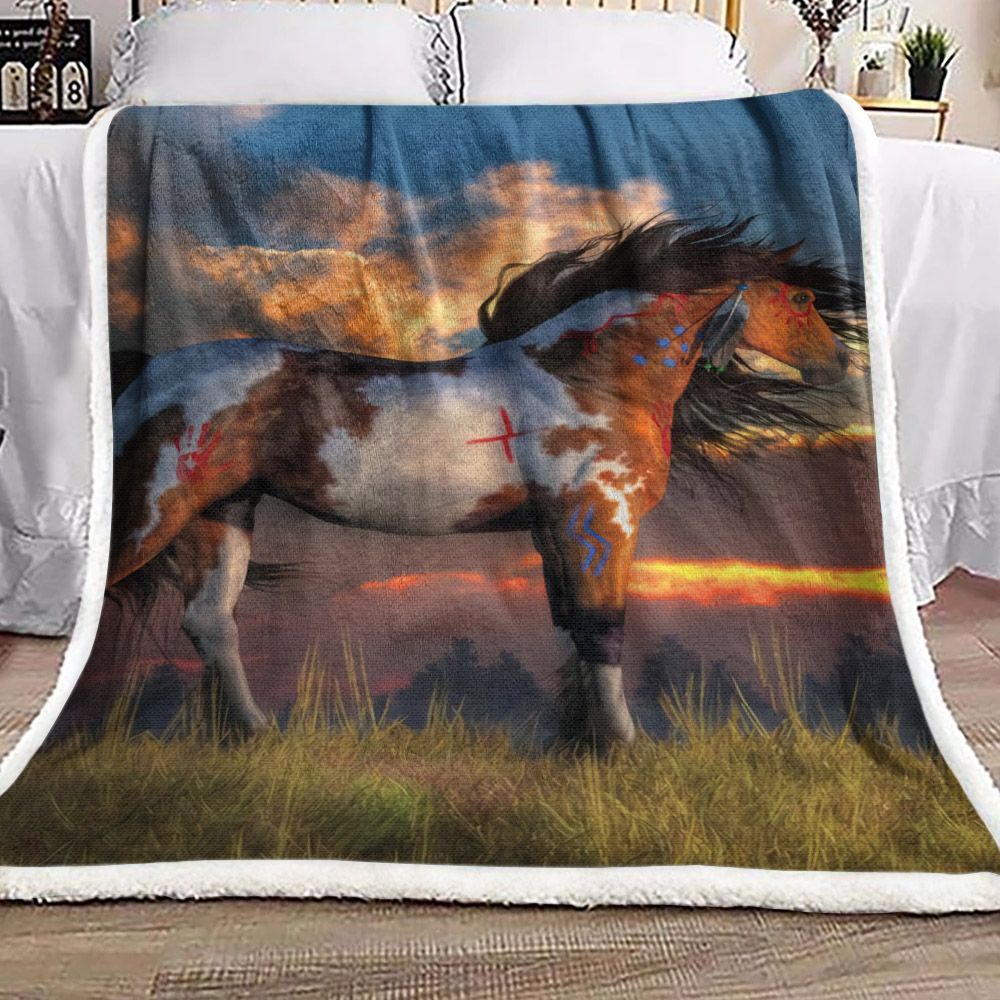 War Horse Sherpa Fleece Blanket