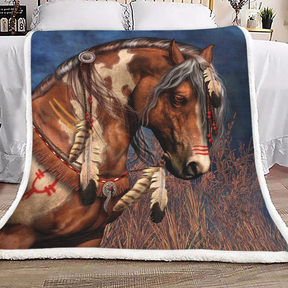 War Horse Sherpa Fleece Blanket