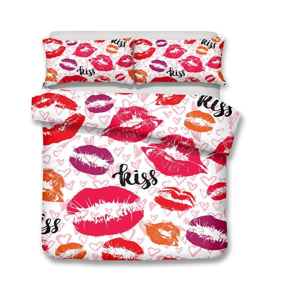 Warm Color  Lips Sweet Printed Bedding Set