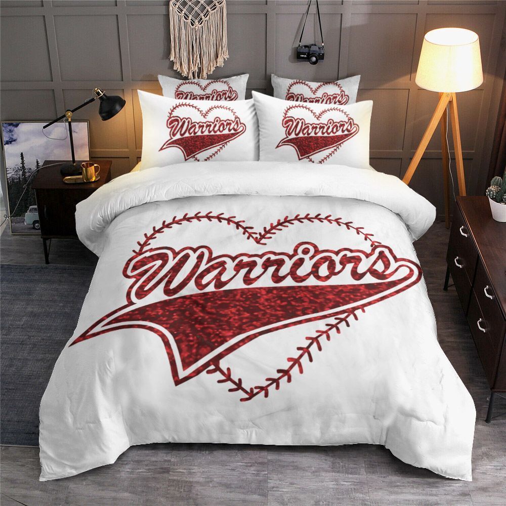 Warriors Baseball Heart Bedding Set