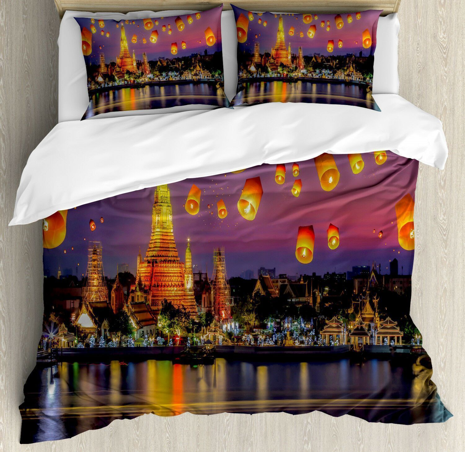 Wat Arun Temple At Night Bedding Set