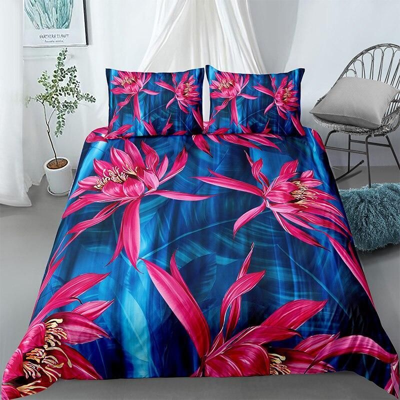 Water Lily Blue Bedding Set