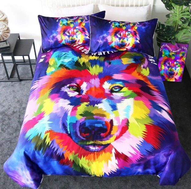 Watercolor Art Wolf Bedding Set