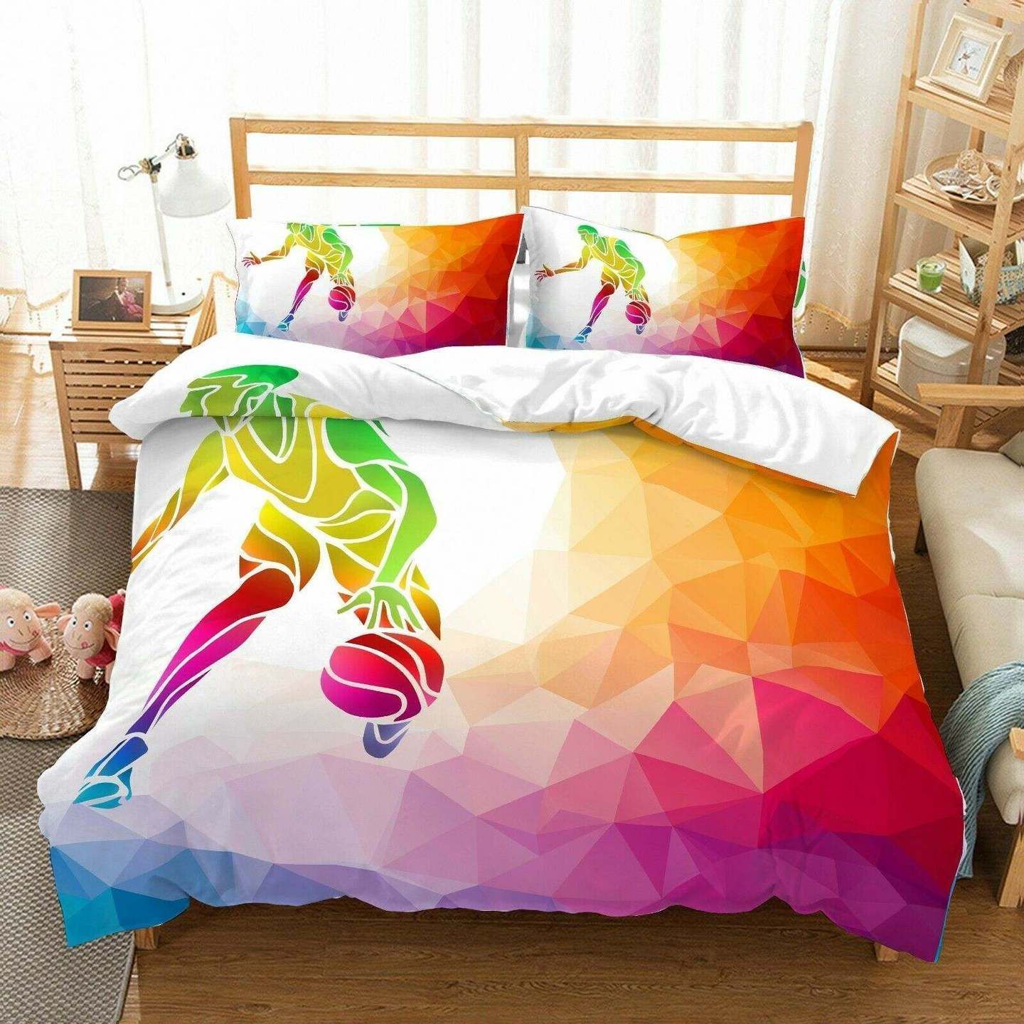 Watercolor Basketball Bedding Set