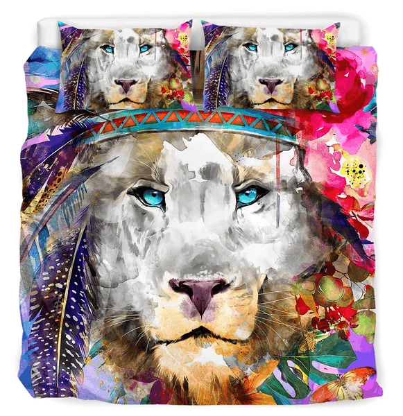 Watercolor Bright Lion Bedding Set