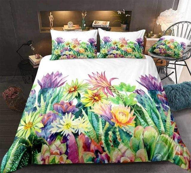 Watercolor Cactus Bedding Set