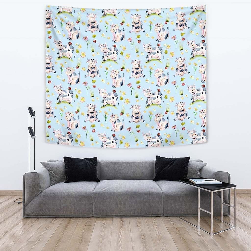 Watercolor Cartoon Cow CL17100141MDT Tapestry
