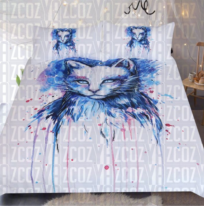 Watercolor Cat Bedding Set
