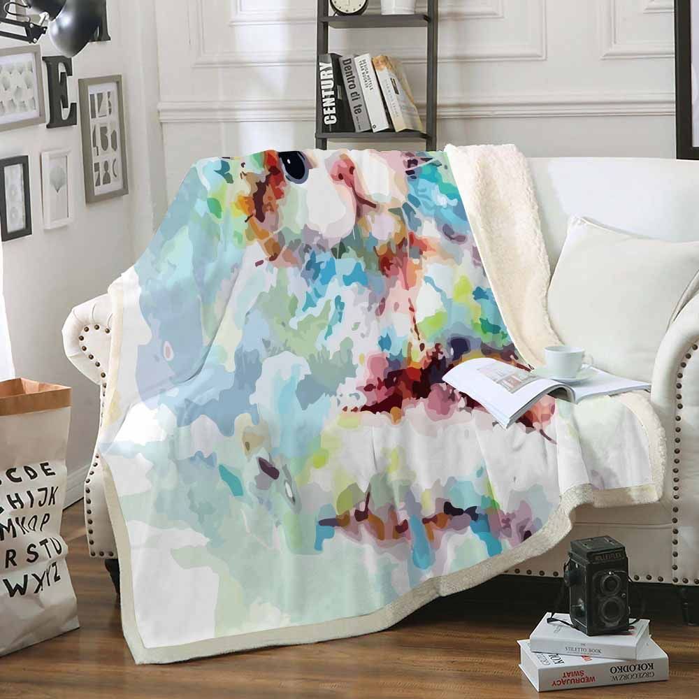 Watercolor Cat Sherpa Fleece Blanket