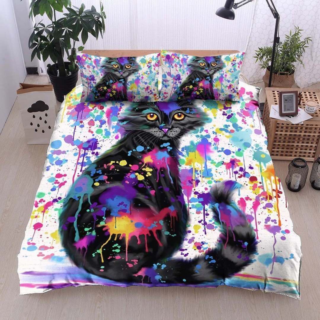 Watercolor Cat Bedding Set