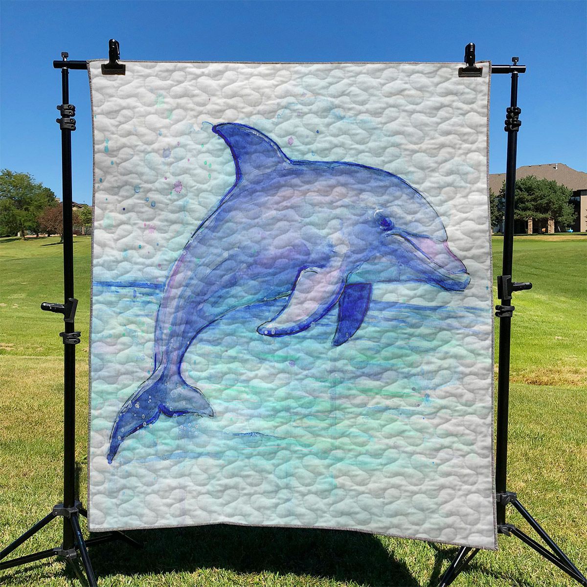Watercolor Dolphin Painting NI0411086DT Quilt Blanket