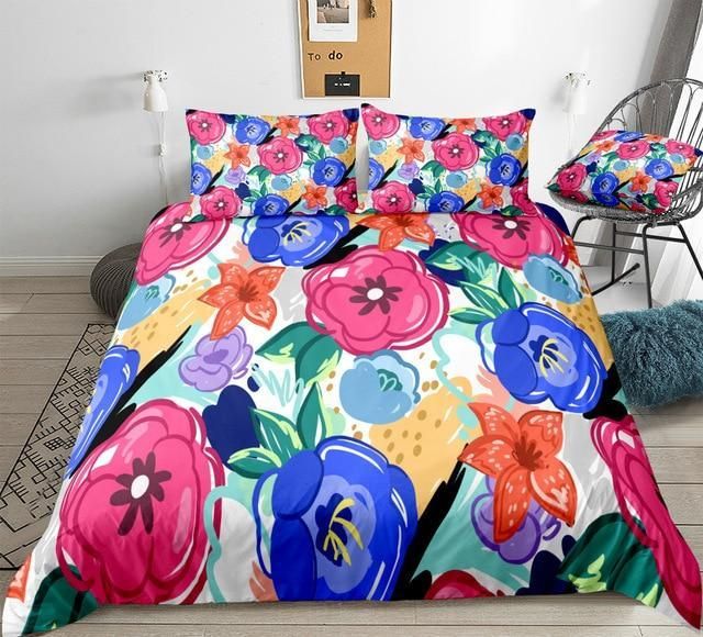 Watercolor Flower And Fruits Bedding Set