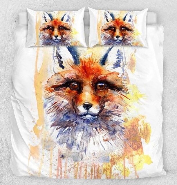 Watercolor Fox Bedding Set