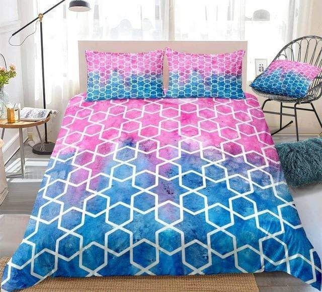 Watercolor Geometric Mosaic Scale Bedding Set