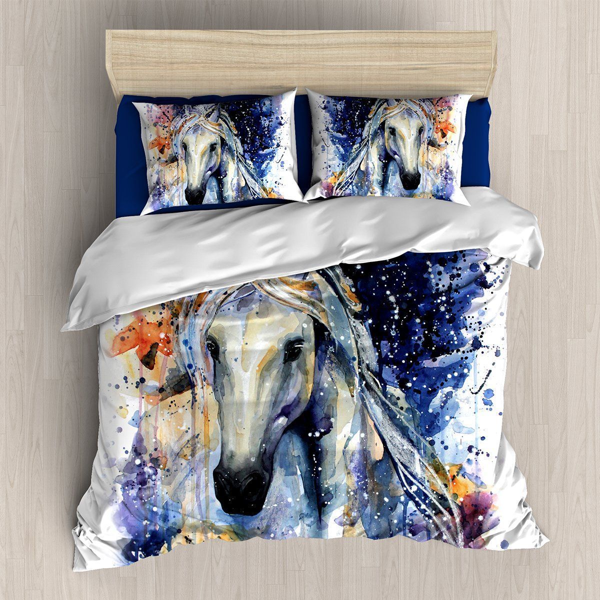 Watercolor Horse Bedding Set