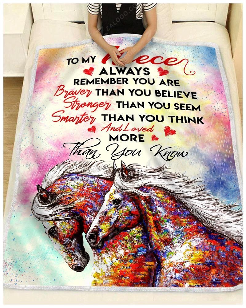 Watercolor Horse To My Niece Sherpa Fleece Blanket
