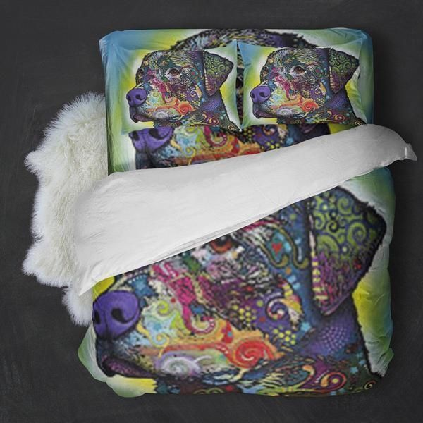Watercolor Rottweilers Dog Bedding Set