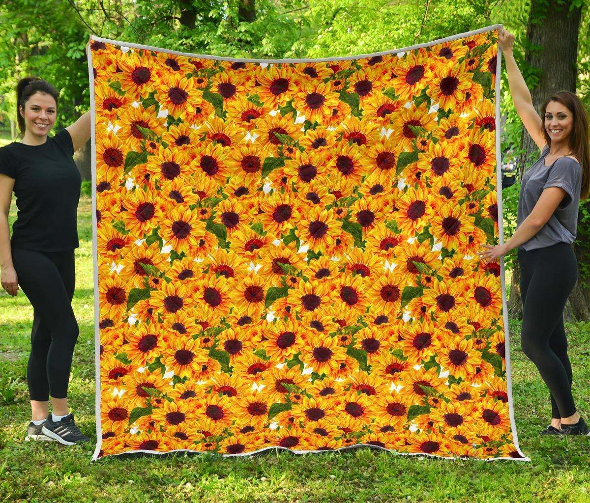 Watercolor Sunflower CL17100685MDQ Quilt Blanket