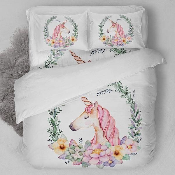 Watercolor Unicorn Bedding Set