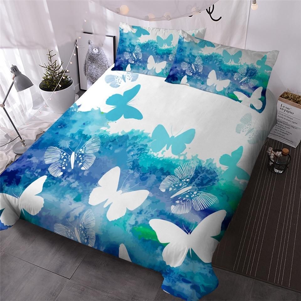 Watercolour Butterfly Silhouette Bedding Set