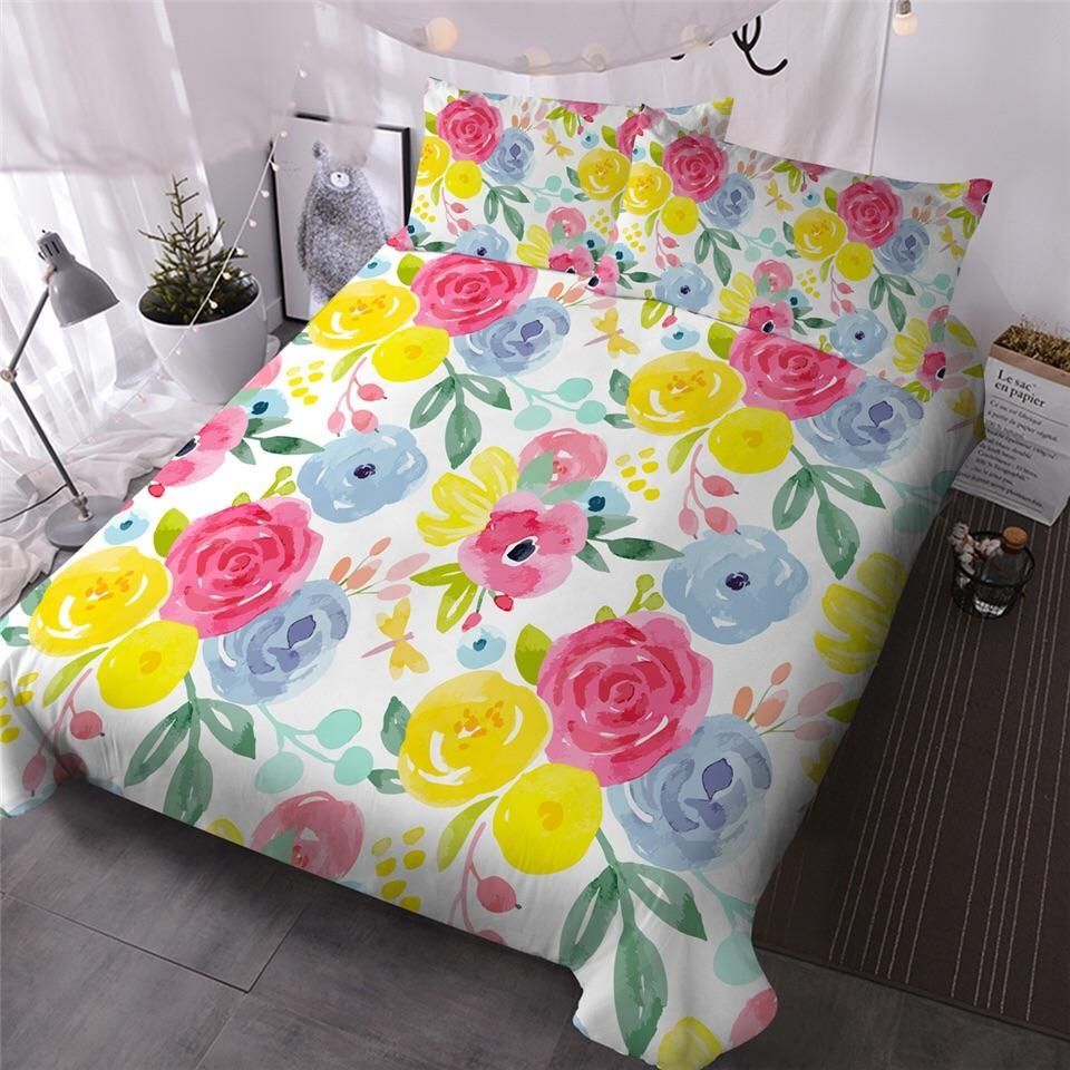 Watercolour Flower Bunches Bedding Set