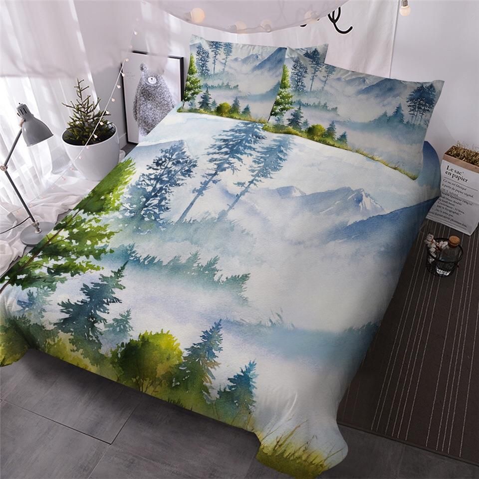 Watercolour Foggy Valley Bedding Set