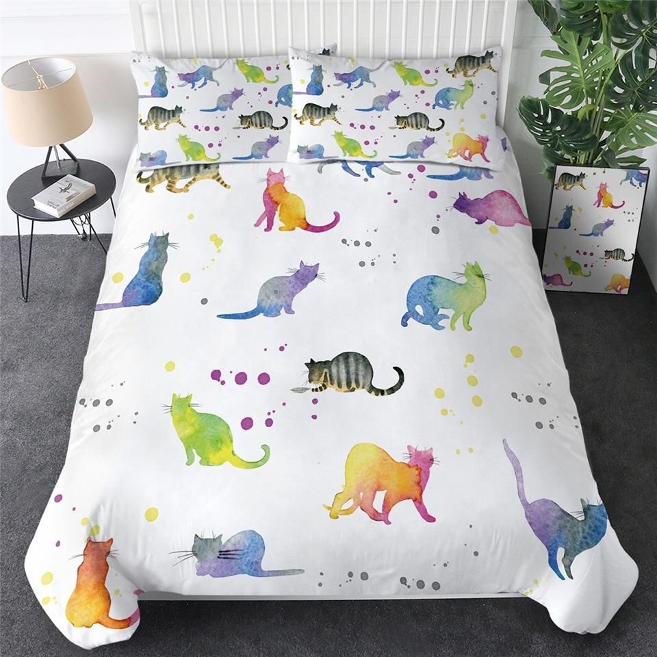 Watercolour Kitty Bedding Set