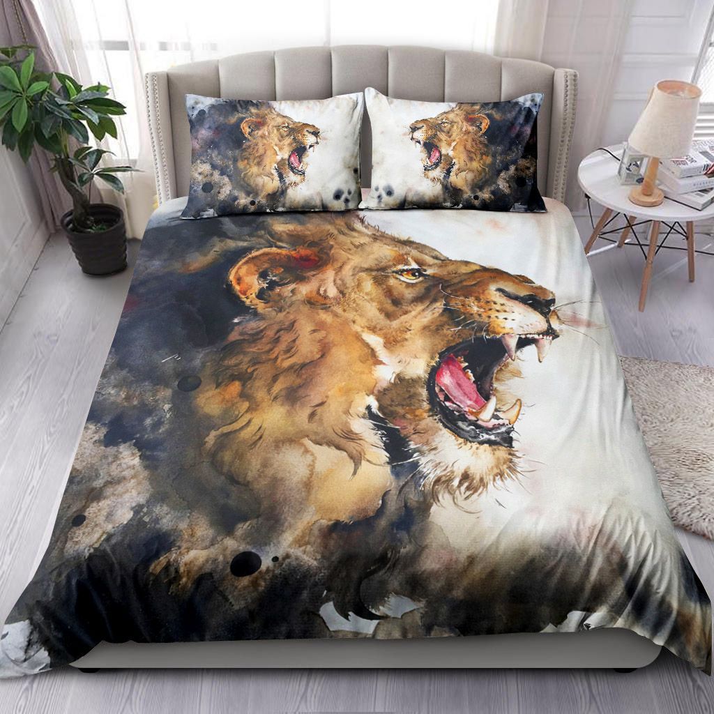 Watercolour Painting Of Lion Bedding Set