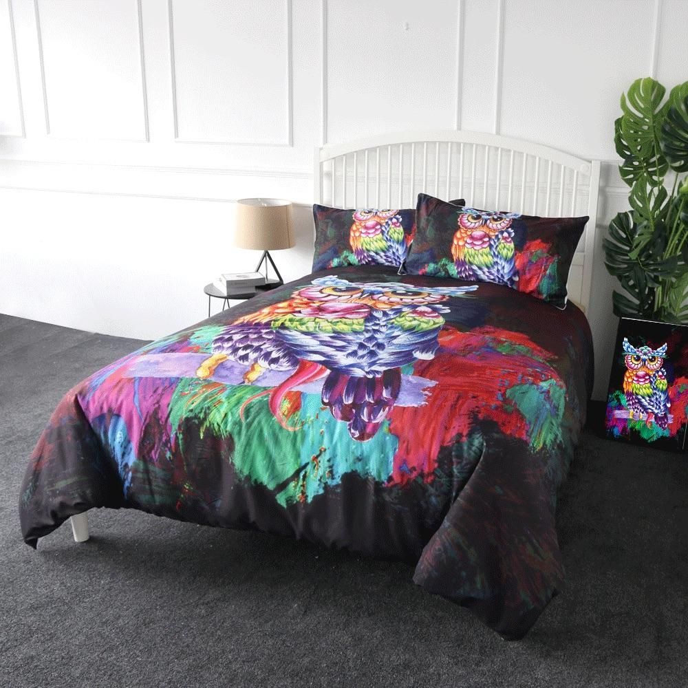 Watercolour Perched Owl Bedding Set