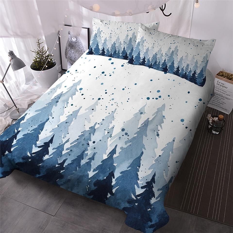 Watercolour Pine Trees Bedding Set