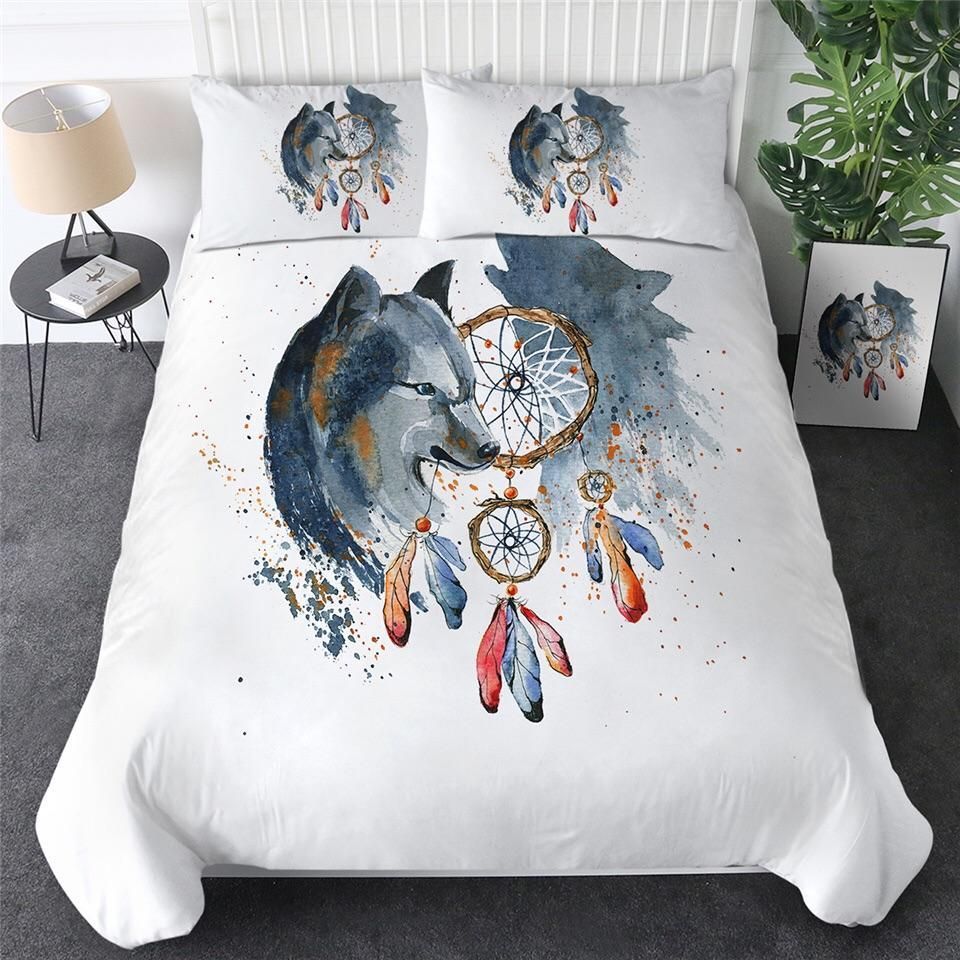 Watercolour Wolves Dreamcatcher Bedding Set