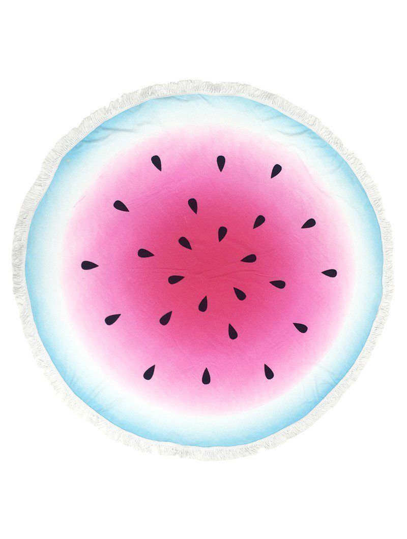 Watermelon Fresh Fruit For Summer Printed Round Beach Towel