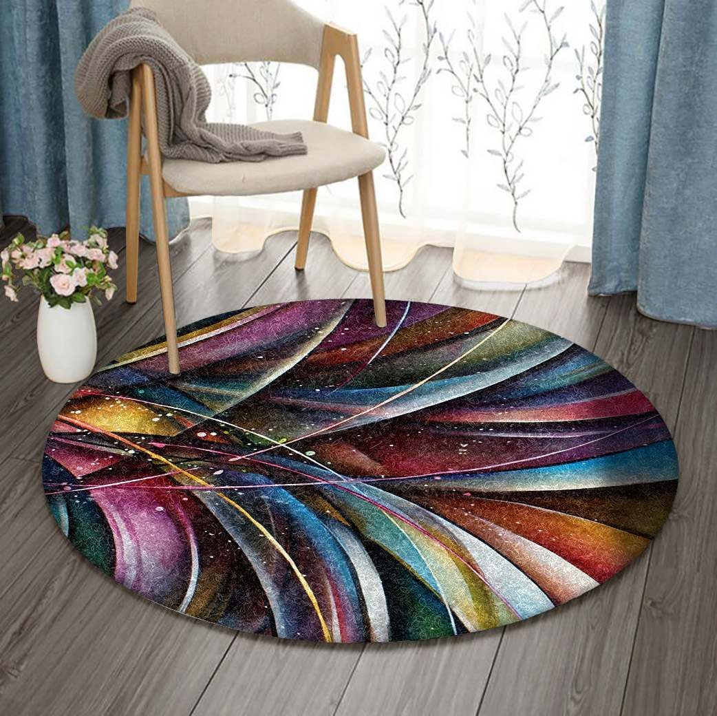 Wave Of Color Round Carpet
