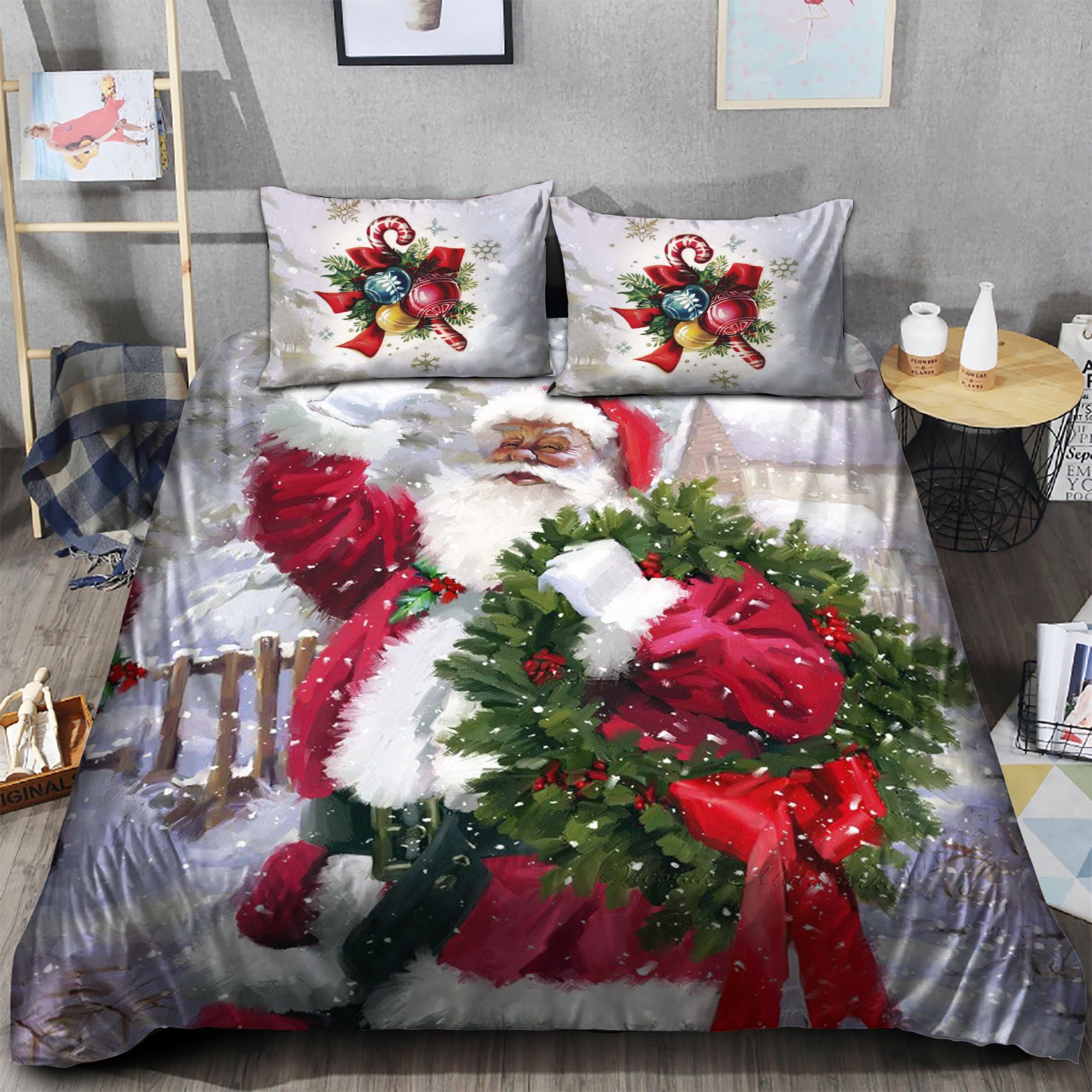 Waving Santa Claus Bedding Set