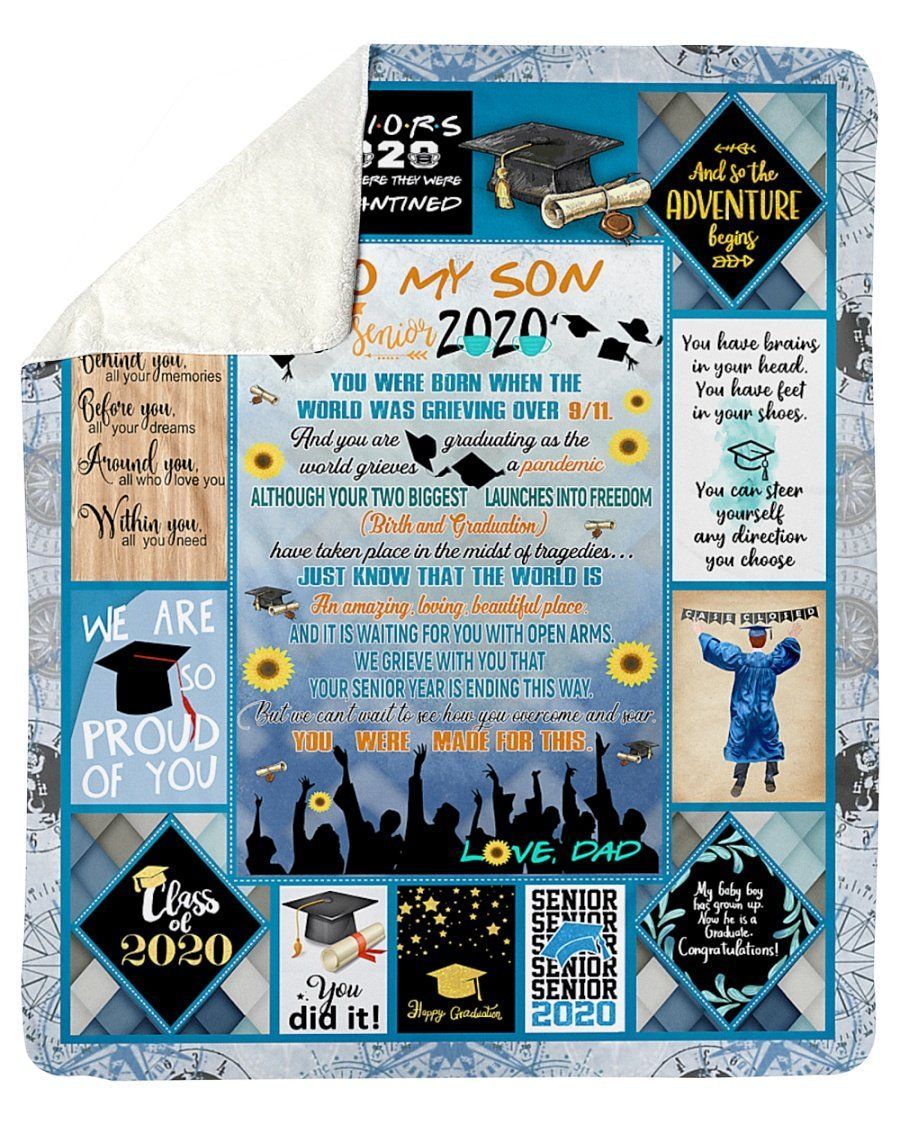 We Are So Proud Of You Class Of 2020 To Son Fleece Blanket Sherpa Blanket