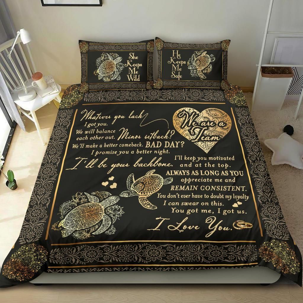 We Are The Team Mandala Turtle Bedding Set