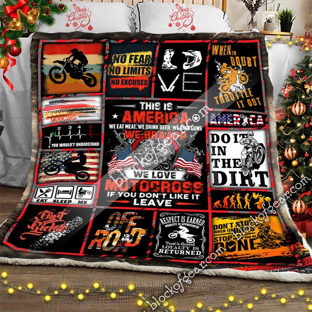 We Braapp Motocross Sherpa Fleece Blanket
