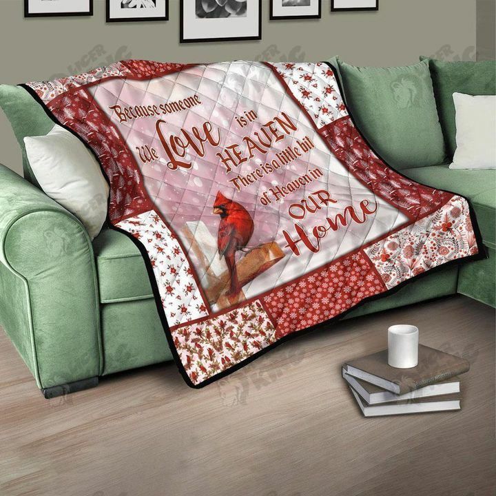 We Love Is In Heaven Cardinal Bird GS-CL-DD2007 Quilt Blanket