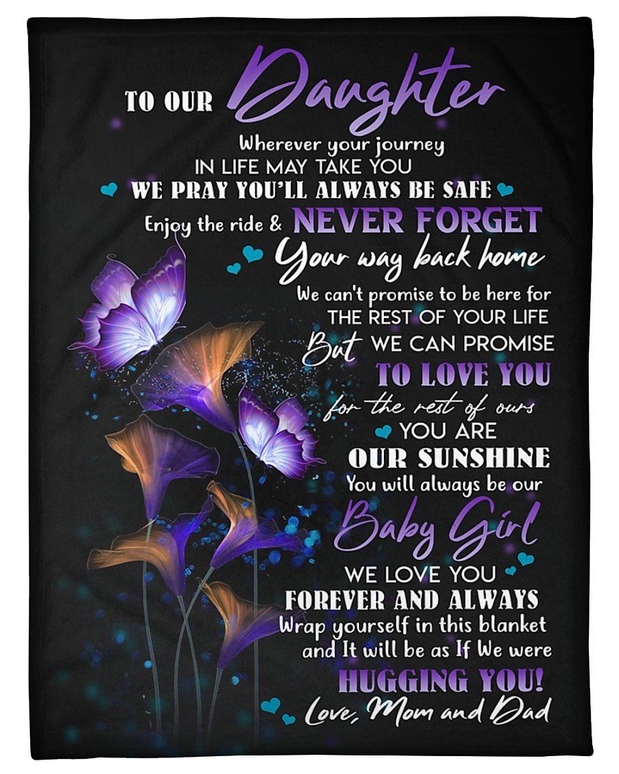 We Love You Forever Mom And Dad To Daughter Fleece Blanket Fleece Blanket