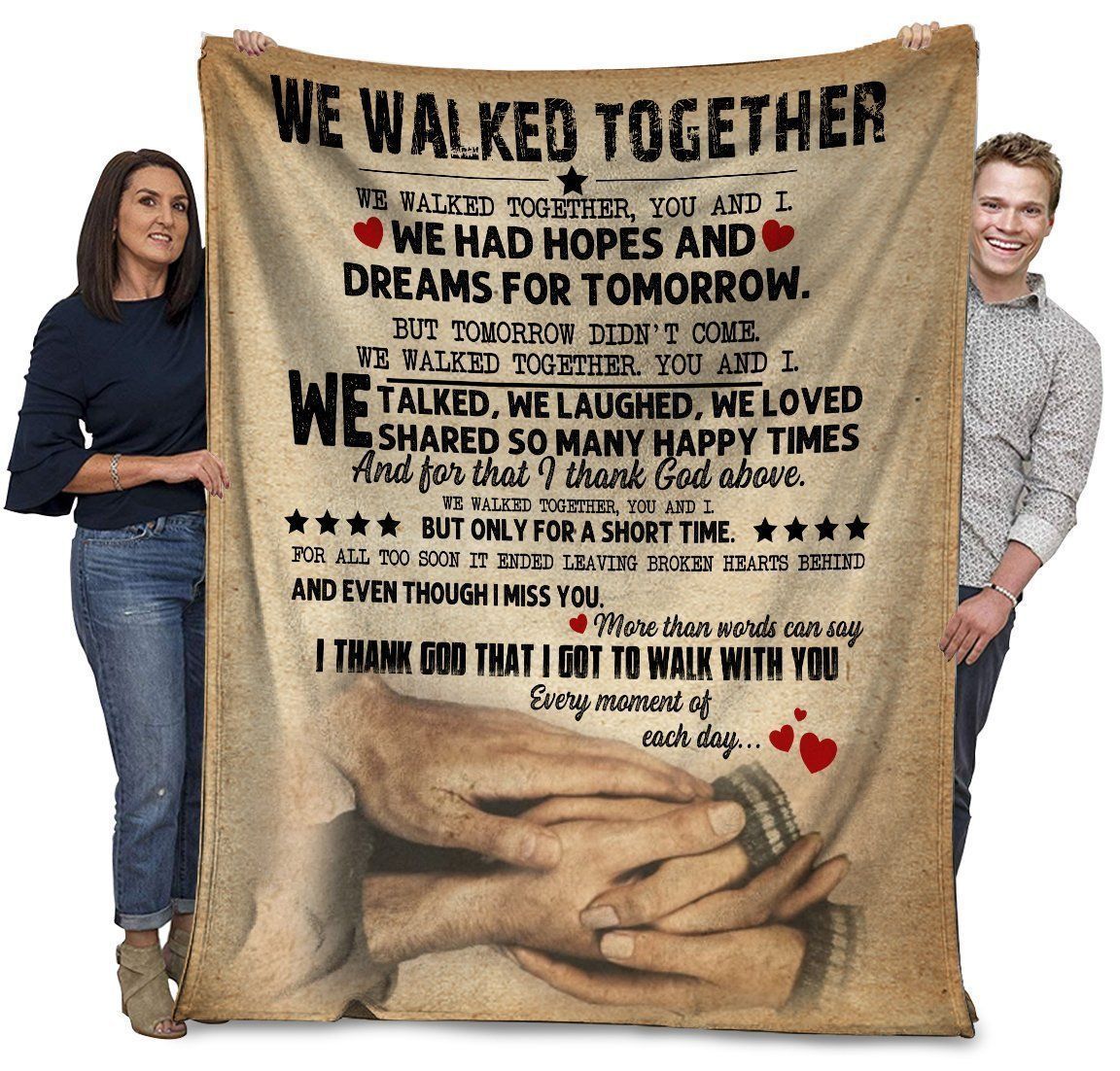 We Walked Together We Had Hope Fleece Blanket Granddaughter Gift For Grandma