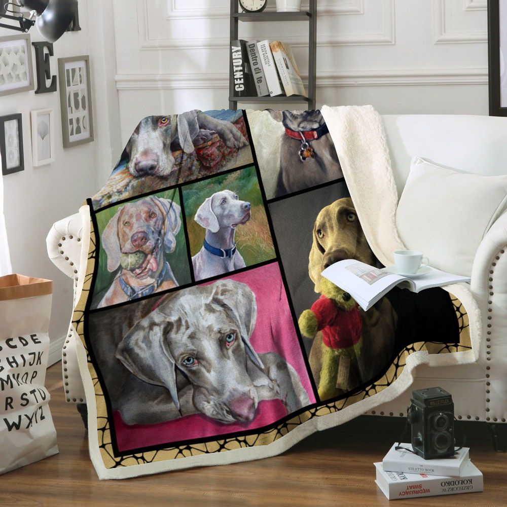 Weimaraner Dog Sherpa Fleece Blanket