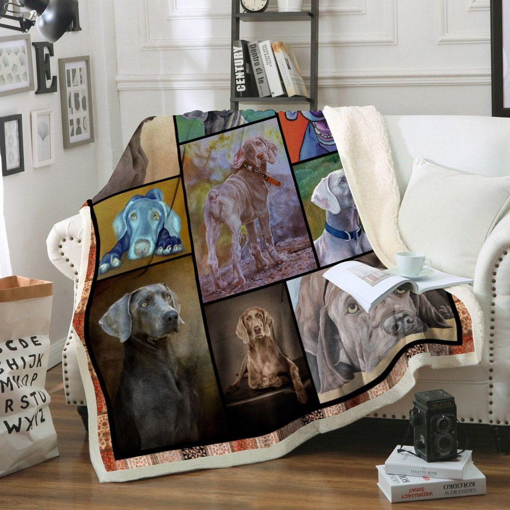 Weimaraner Dog Sherpa Fleece Blanket