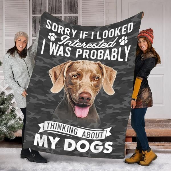 Weimaraner Dog Sherpa Fleece Blanket