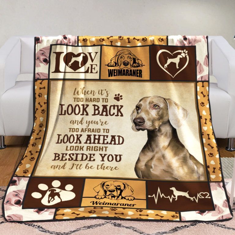Weimaraner Dog I’ll Be There Sherpa Fleece Blanket