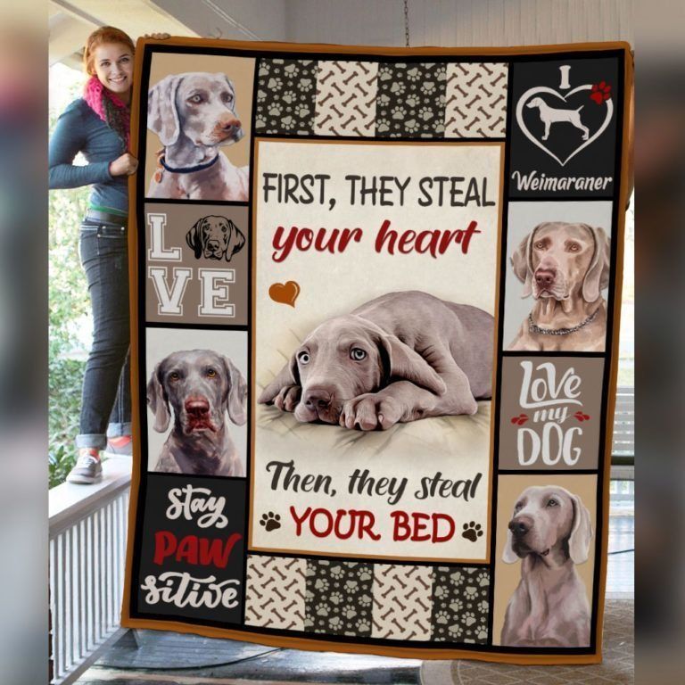 Weimaraner Dog Your Heart Sherpa Fleece Blanket